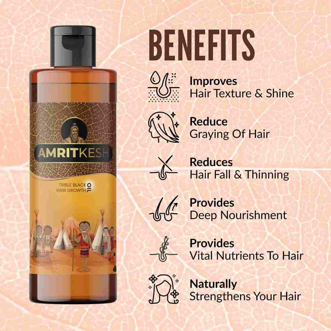 Amritkesh Tribal Black Hair Growth Oil 100ml - Quickona