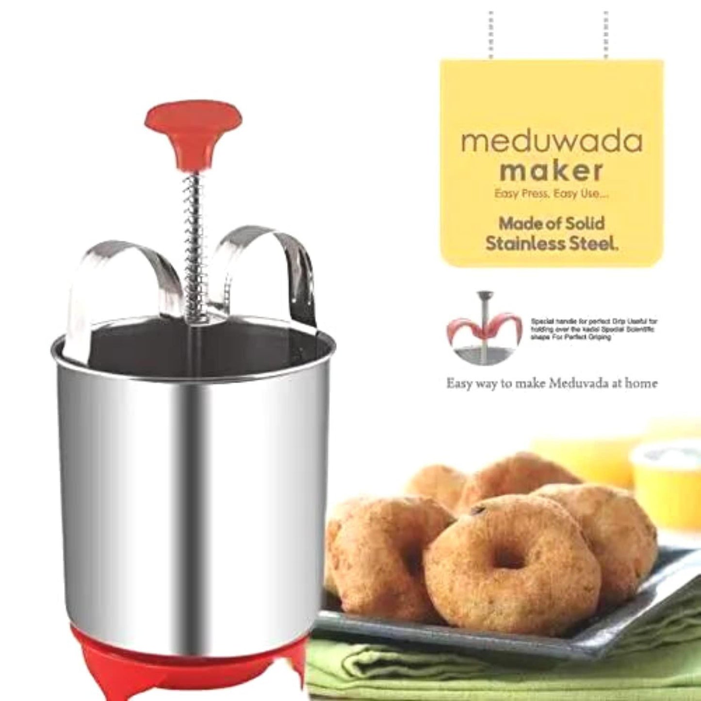 Stainless Steel Medu Vada Maker With Stand - Quickona