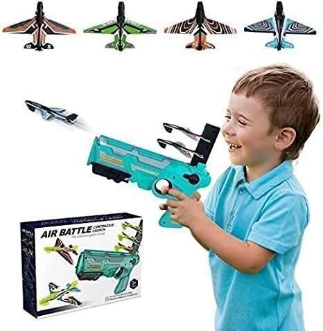 Airplane Launcher Toy Gun with Foam Glider - Quickona