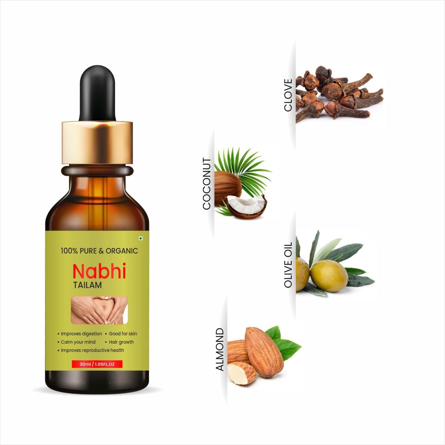 Nabhi Touch Ayurvedic Relief Oil For Belly (Pack of 2) - Quickona