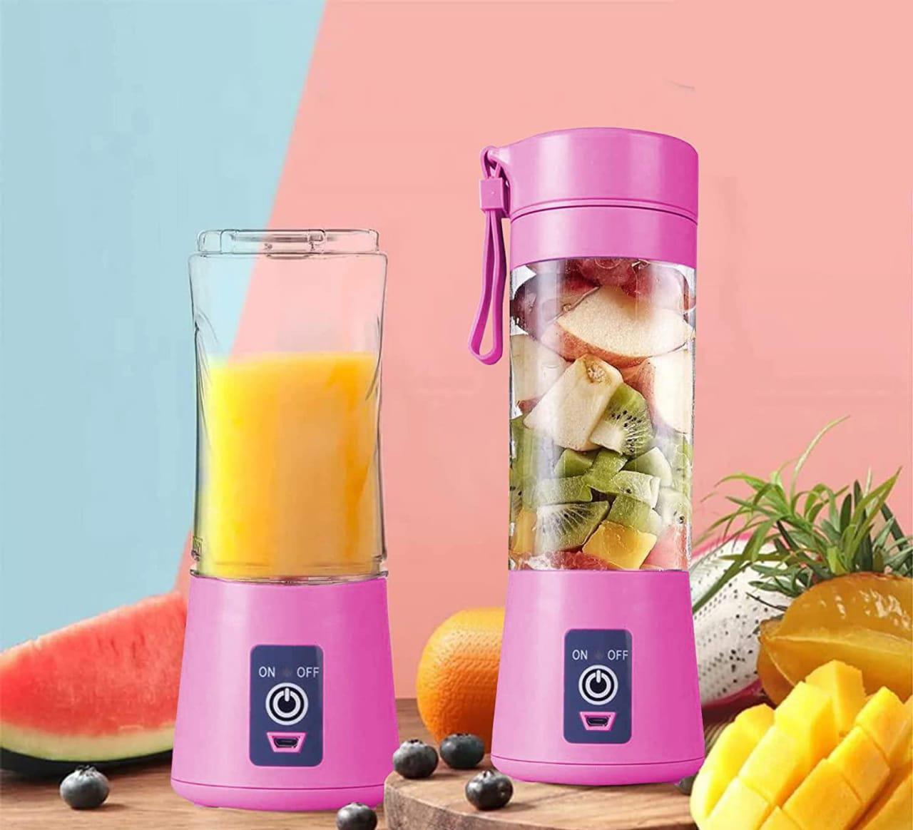 Portable Electric USB Juice Maker Bottle | Blender Grinder Mixer | Rechargeable Bottle with 6 Blades - Quickona