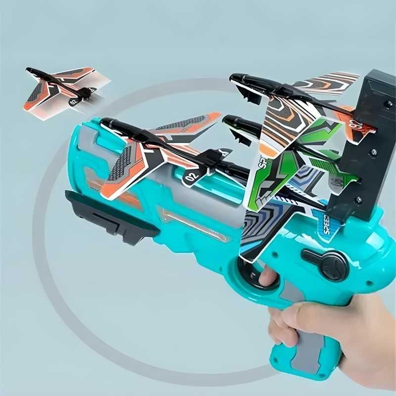 Airplane Launcher Toy Gun with Foam Glider - Quickona