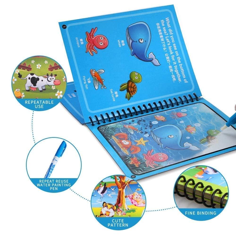 Reusable Magic Water Quick Dry Book Water Coloring Book - Quickona