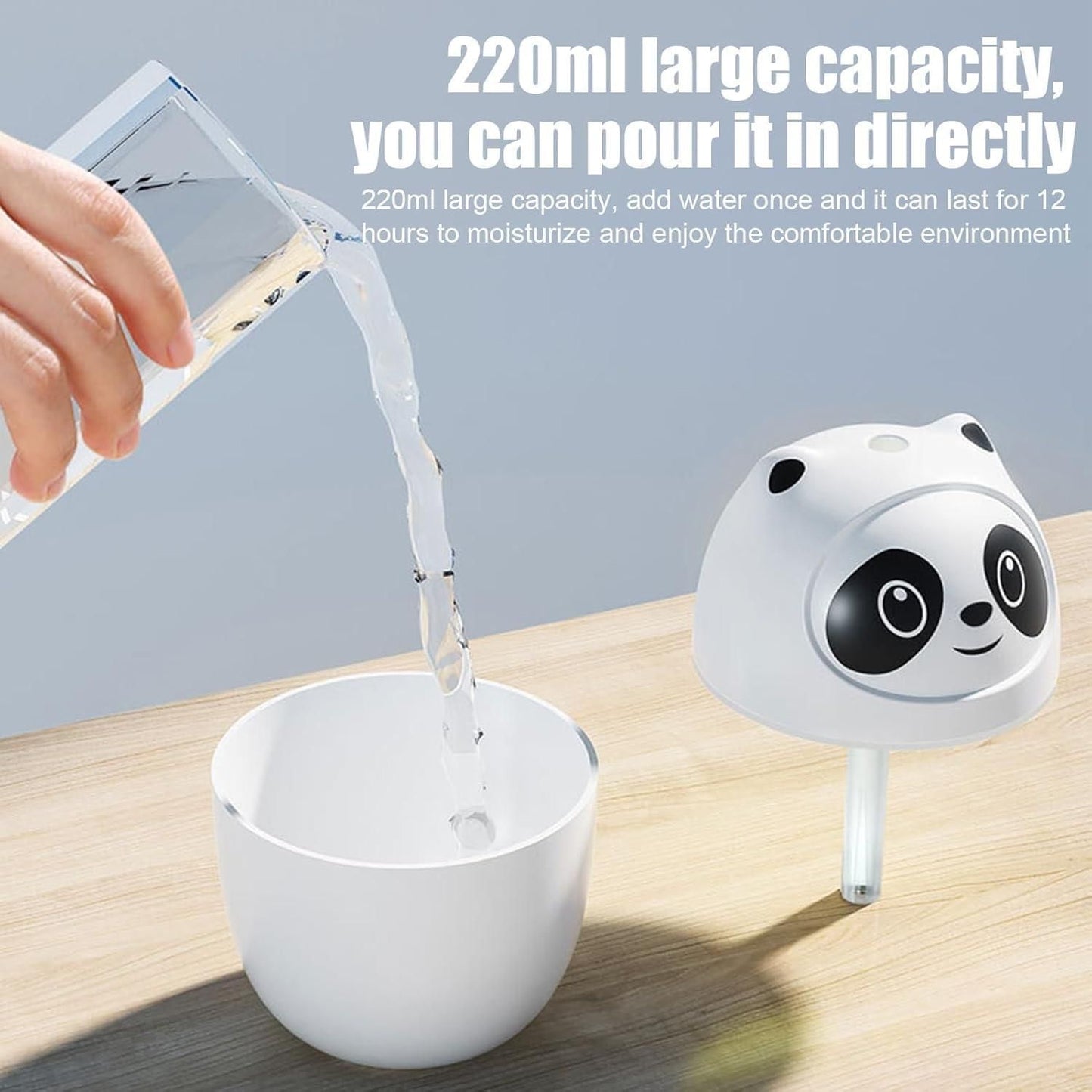 Mini Cute Panda Cool Mist Humidifier for Room Moisture - Quickona