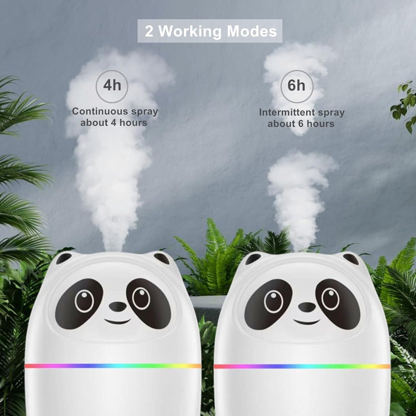 Mini Cute Panda Cool Mist Humidifier for Room Moisture - Quickona