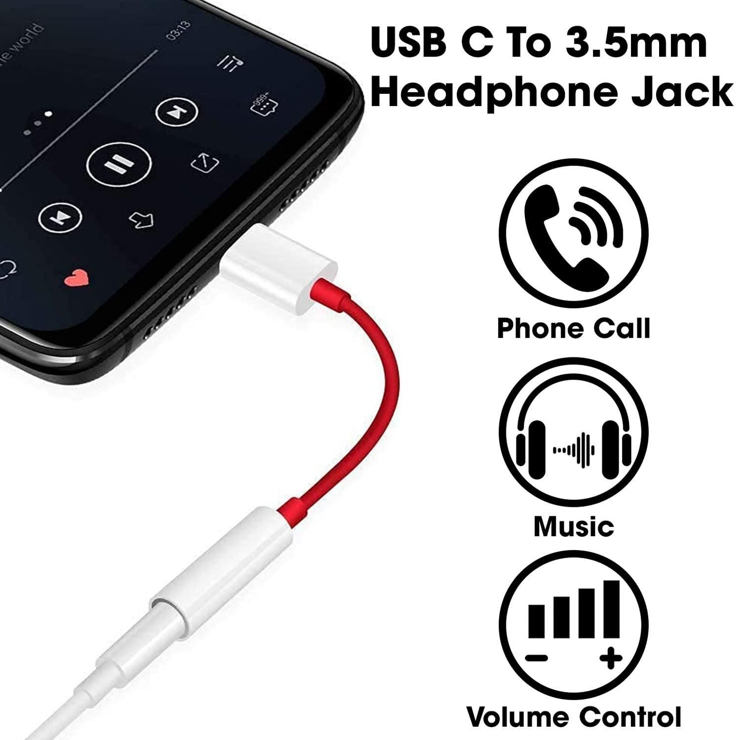 Type C to 3.5 mm Jack Audio Connector - Quickona