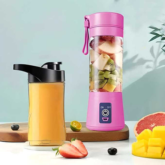 Portable Electric USB Juice Maker Bottle | Blender Grinder Mixer | Rechargeable Bottle with 6 Blades - Quickona