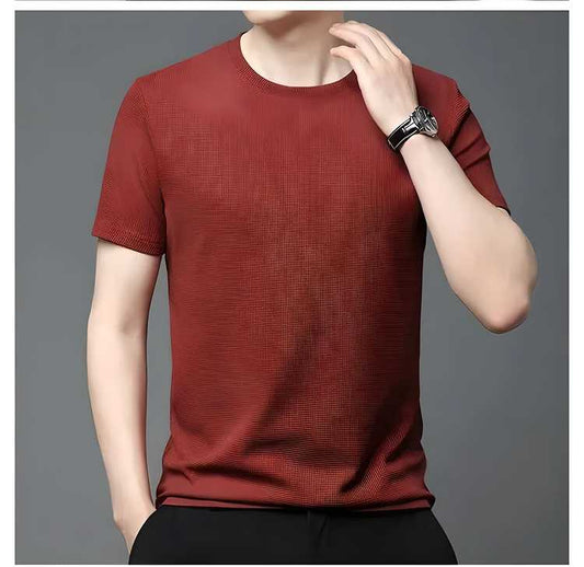 Men 4 Way Strecthable Round Neck T-shirt - Quickona