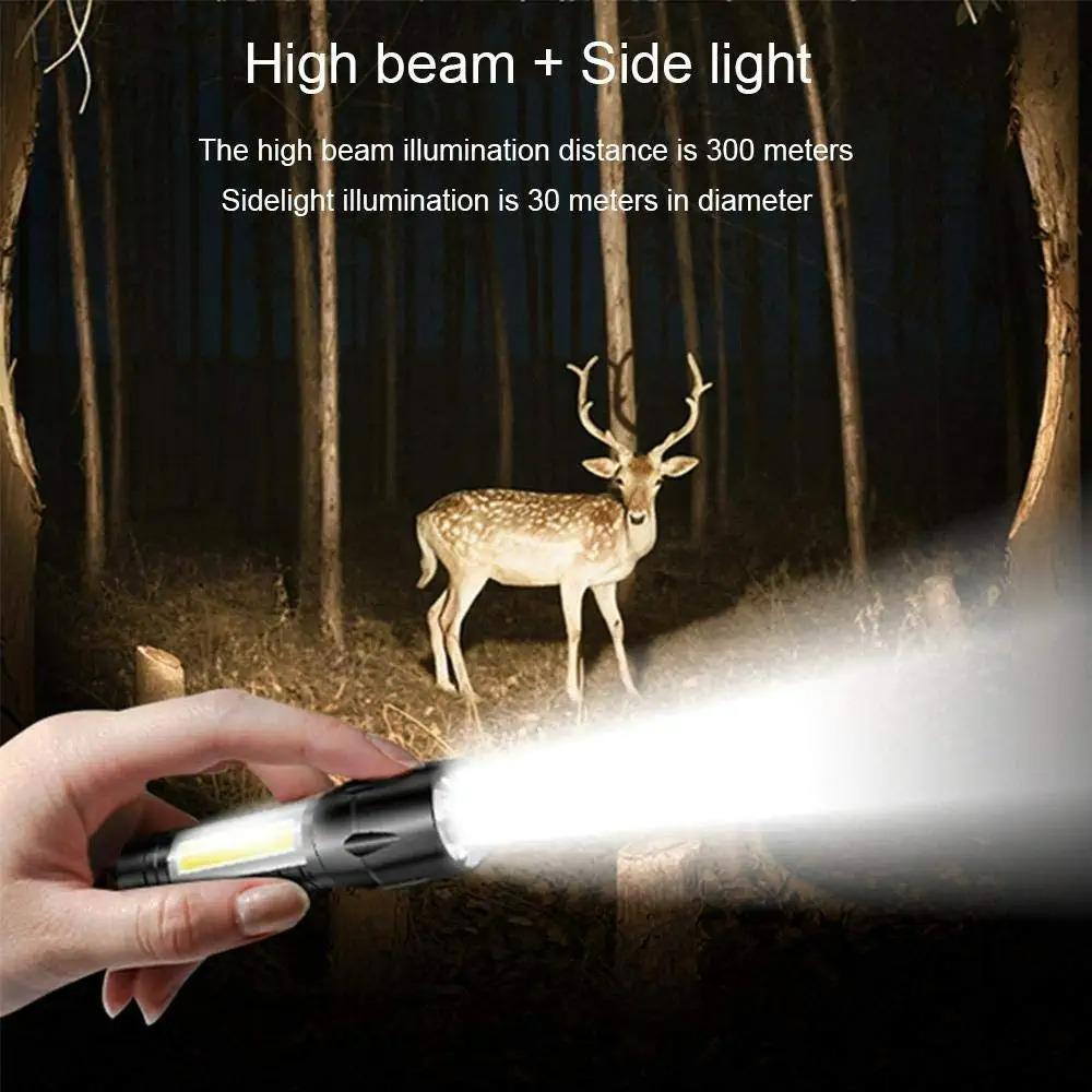 Electric Pocket Torch Plastic Rechargeable Flashlight with Hanging Rope - Quickona