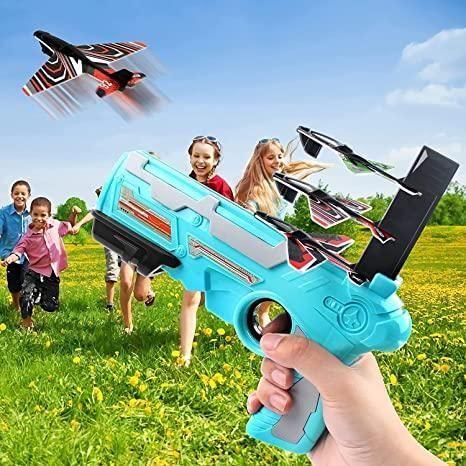 Airplane Launcher Toy Gun with Foam Glider - Quickona