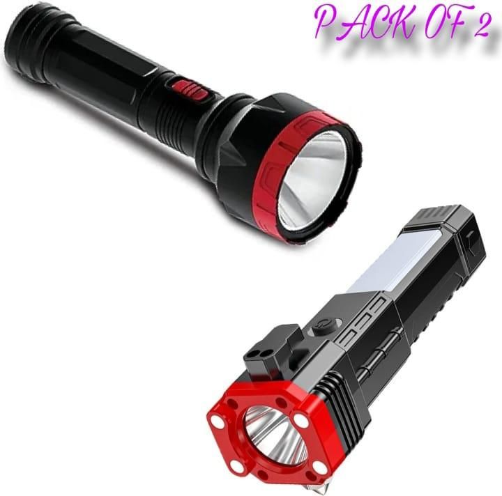 Portable LED Flashlight Multifunctional Work Light Emergencies Safety With Luster LED Torch Combo - Quickona