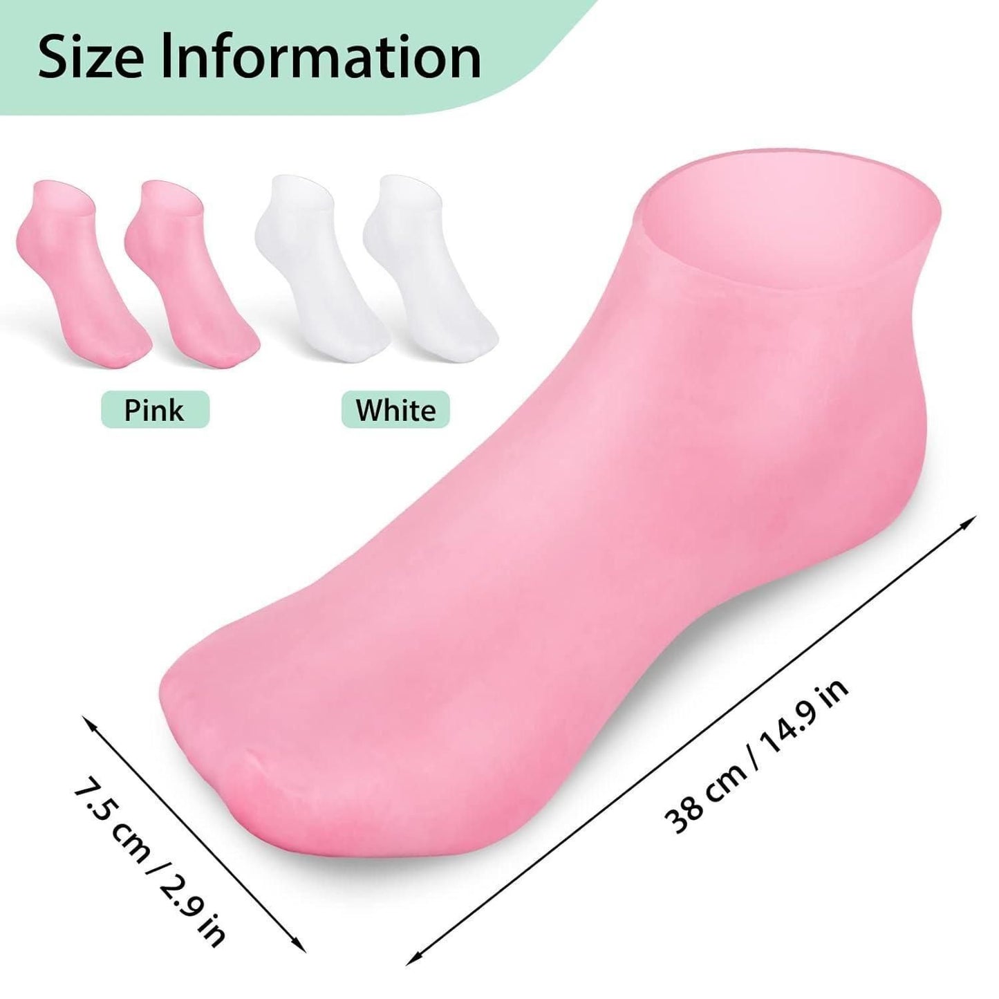 Silicone Moisturizing Socks Anti Slip Aloe Socks for Dry Cracked Feet Women (Pack of 2 Pair) - Quickona