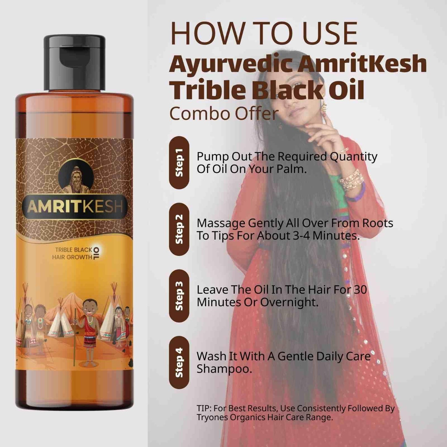 Amritkesh Tribal Black Hair Growth Oil 100ml - Quickona