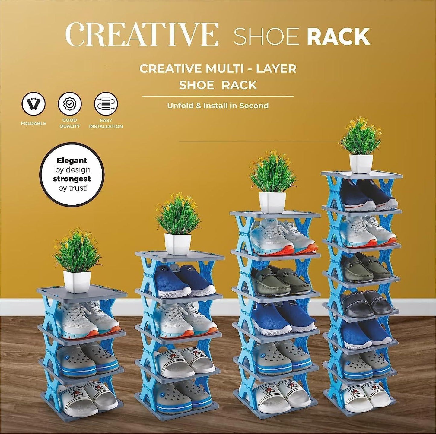 Smart Foldable Shoes Tier Shoe Rack 6 Layer - Quickona