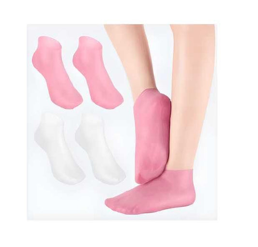 Silicone Moisturizing Socks Anti Slip Aloe Socks for Dry Cracked Feet Women (Pack of 2 Pair) - Quickona