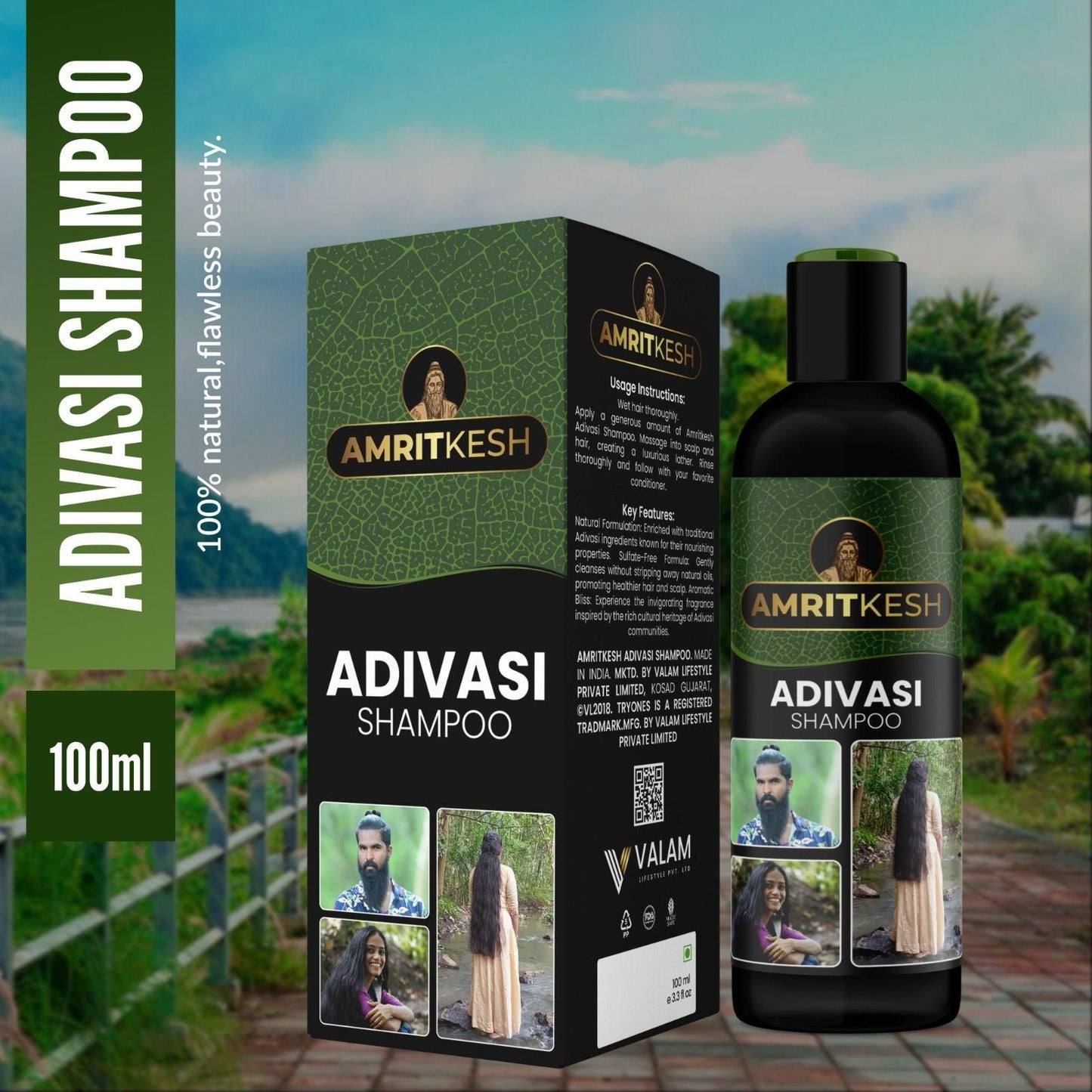 Amritkesh Adivasi Shampoo 100ml - Unleash the Power of Nature - Quickona