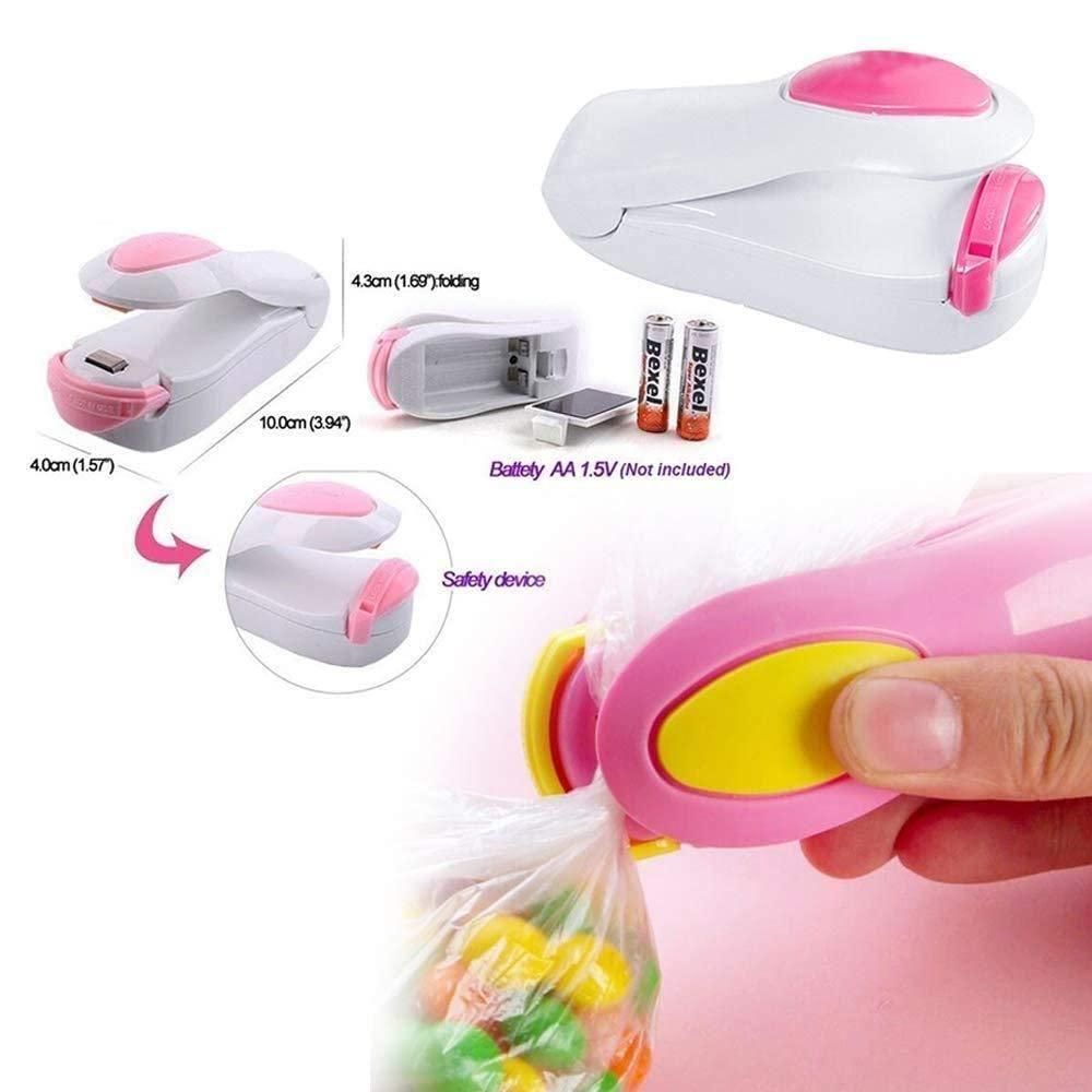 Portable Small Heat Sealer Mini Sealing Machine for Food Storage Vacuum Bag, Chip, Plastic, Snack Bags, Package Home Closer Storage Tool (Multicolour) - Quickona